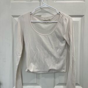 Abercrombie & Fitch Cream Long Sleeve Top